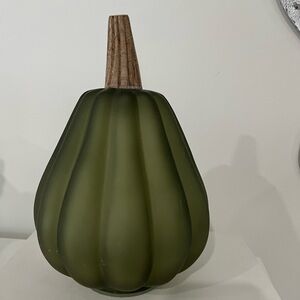 Green Glass Pumpkin Decor
